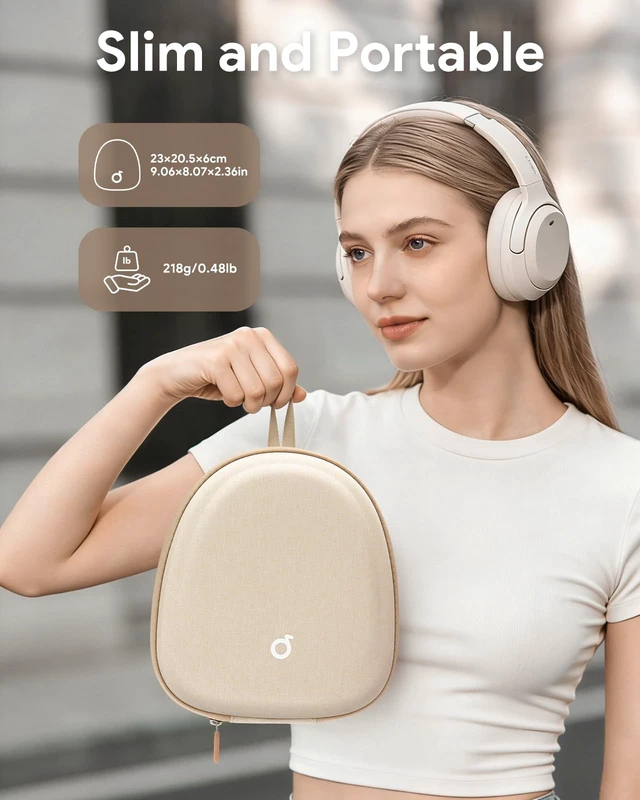 Alt view image 5 of 6 - Headphone Case Hard Shell Super-Slim for Soundcore Anker/Sony/JBL/Bose | Fits Skullcandy Crusher/BERIBES/KVIDIO/TOZO/JLab Over-Ear Headphones, Universal Portable Travel Organizer Bag