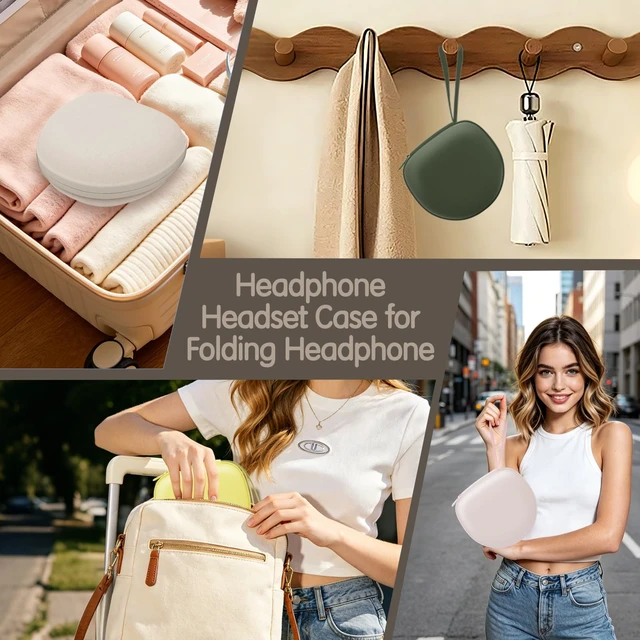 Alt view image 5 of 7 - Headphone Headset Case for Folding Headphone, Black | Compatible with BERIBES/TOZO/KVIDIO/Beats/Soundcore Anker Noise Cancelling Over-Ear Headphones
