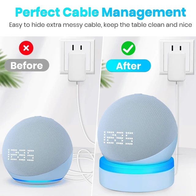 Alt view image 4 of 6 - Table Holder for Echo Dot 5th Gen and 2026 New Model, Cloud Blue