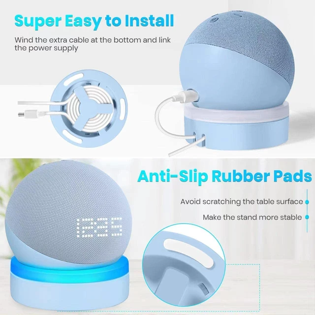 Alt view image 5 of 6 - Table Holder for Echo Dot 5th Gen and 2026 New Model, Cloud Blue