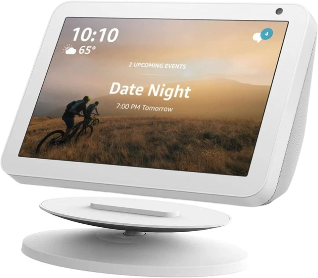 Main image of Smart Display Stand for Show 5 & 8 (1st & 2nd Gen) Adjustable Magnetic Stand Mount for Show 8 & 5 with 360 Degree Rotation Tilt Function & Anti-Slip Base (White), Compatible with iPhone Models