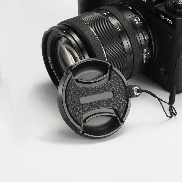 Alt view image 4 of 5 - Lens Cap Leash for Fujifilm Camera Lens Cover Leather Anti-Loss Retaining Strap with 3M Adhesive FitsØ43/49/52/58mm Lens Cap (Ø43mm)