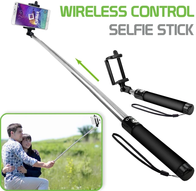 Alt view image 2 of 7 - Selfie Stick Extendable Adjustable, for All Smartphones iPhones, Samsung Galaxy, Google Pixel, Go Pro and Cameras - Black