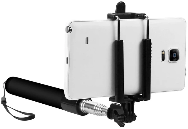 Alt view image 6 of 7 - Selfie Stick Extendable Adjustable, for All Smartphones iPhones, Samsung Galaxy, Google Pixel, Go Pro and Cameras - Black