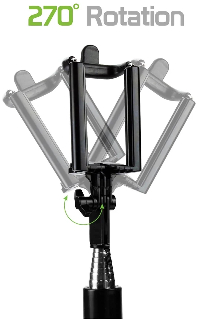 Alt view image 5 of 7 - Selfie Stick Extendable Adjustable, for All Smartphones iPhones, Samsung Galaxy, Google Pixel, Go Pro and Cameras - Black
