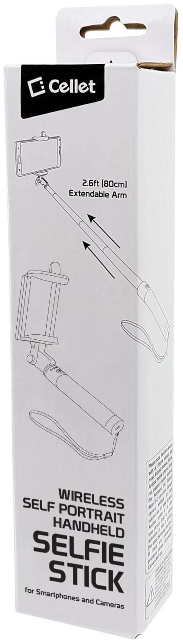 Alt view image 7 of 7 - Selfie Stick Extendable Adjustable, for All Smartphones iPhones, Samsung Galaxy, Google Pixel, Go Pro and Cameras - Black