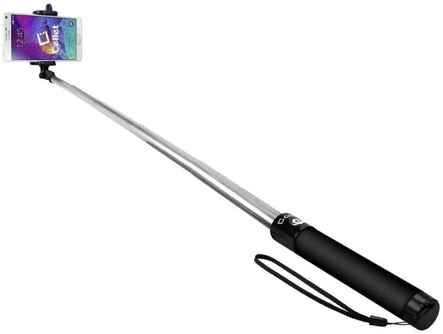 Alt view image 4 of 7 - Selfie Stick Extendable Adjustable, for All Smartphones iPhones, Samsung Galaxy, Google Pixel, Go Pro and Cameras - Black