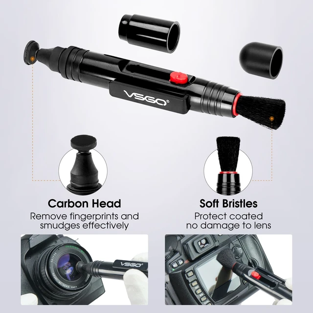 Alt view image 3 of 7 - 4-in-1 Camera Cleaning Kit for Canon, Nikon, Sony DSLR Cameras | Air Blower, Dual-Head Lens Brush Pen, Microfiber Cloths Included, Vaccum Sealed, VS-A13E