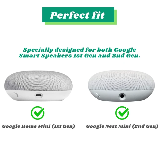 Alt view image 2 of 7 - Outlet Wall Mount Holder for Google Nest Mini and Google Home Mini, A Space-Saving Accessories with Cord Management for Google Smart Speakers 1st Gen. and 2nd Gen., No Messy Wires or Screws.