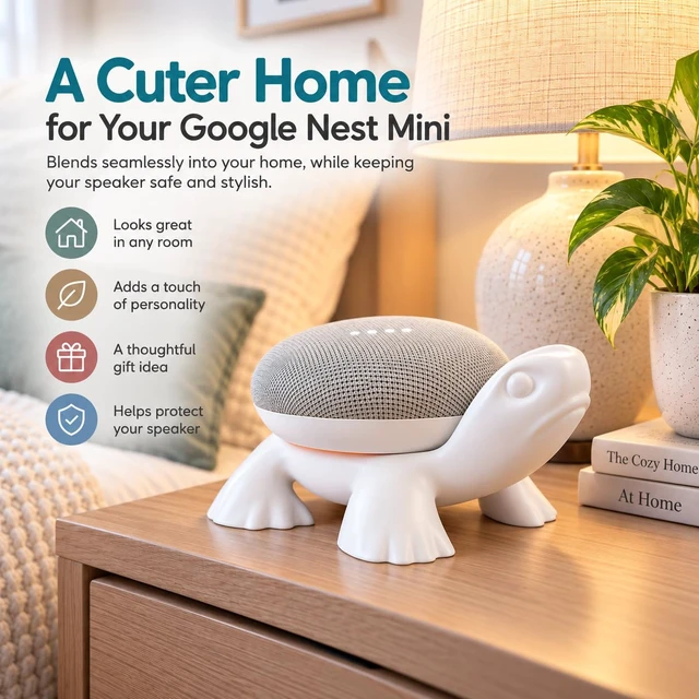 Alt view image 4 of 7 - Turtle Google Home Holder Stand, Google Home mini and Google-nest mini Decorative Turtle Stand Holder Mount, Accessories for Google Home Mini, Google Speaker, Protective Stand for Google Home Mini