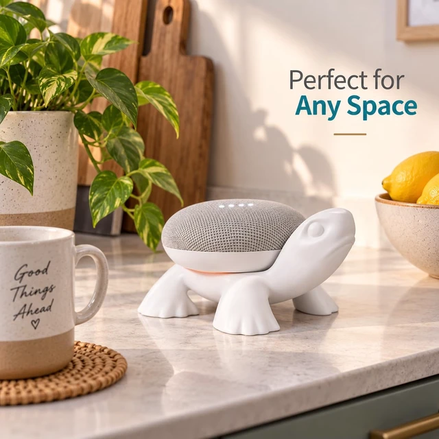 Alt view image 6 of 7 - Turtle Google Home Holder Stand, Google Home mini and Google-nest mini Decorative Turtle Stand Holder Mount, Accessories for Google Home Mini, Google Speaker, Protective Stand for Google Home Mini
