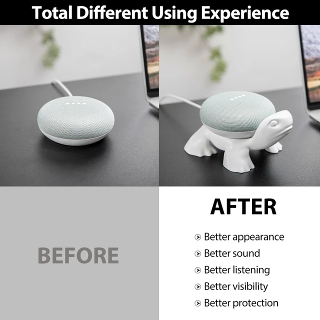 Alt view image 3 of 7 - Turtle Google Home Holder Stand, Google Home mini and Google-nest mini Decorative Turtle Stand Holder Mount, Accessories for Google Home Mini, Google Speaker, Protective Stand for Google Home Mini