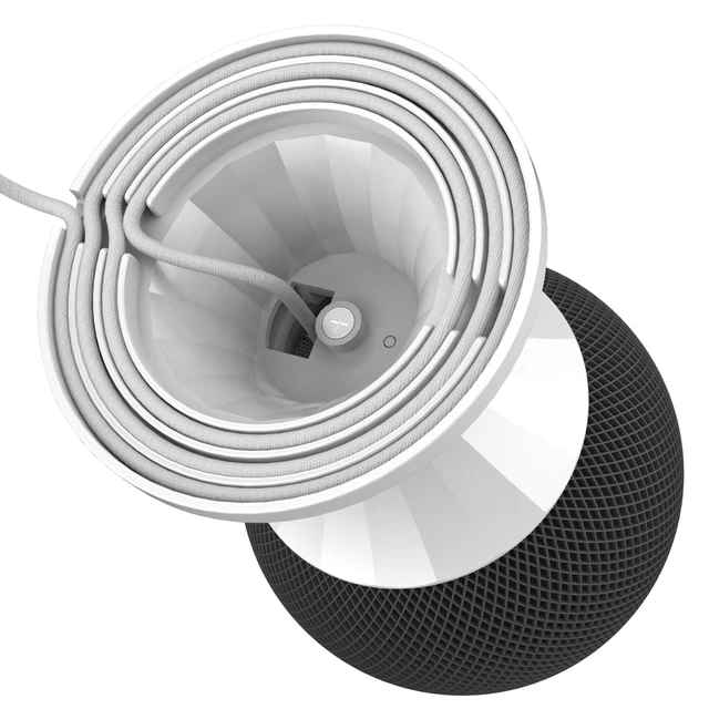 Alt view image 3 of 7 - Ouligei Top-Notch Quality Homepod Mini Stand Mount, Homepod Mini Holder with in-Built Cable Management System, No Screws Needed - an Elegant Space Saving Accessory