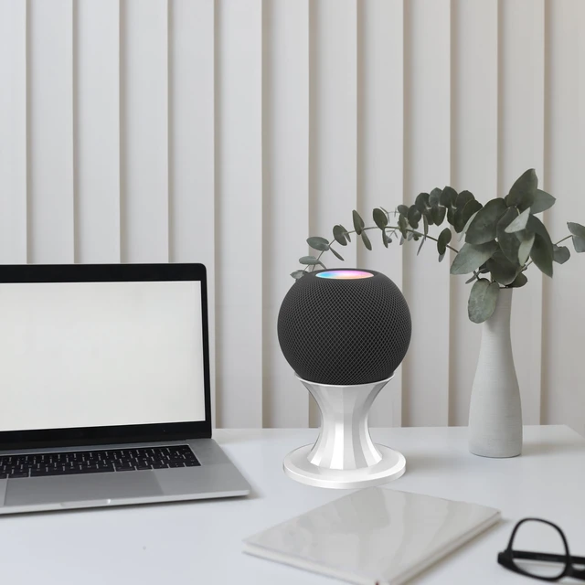 Alt view image 6 of 7 - Ouligei Top-Notch Quality Homepod Mini Stand Mount, Homepod Mini Holder with in-Built Cable Management System, No Screws Needed - an Elegant Space Saving Accessory