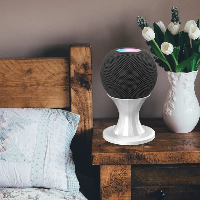 Alt view image 7 of 7 - Ouligei Top-Notch Quality Homepod Mini Stand Mount, Homepod Mini Holder with in-Built Cable Management System, No Screws Needed - an Elegant Space Saving Accessory