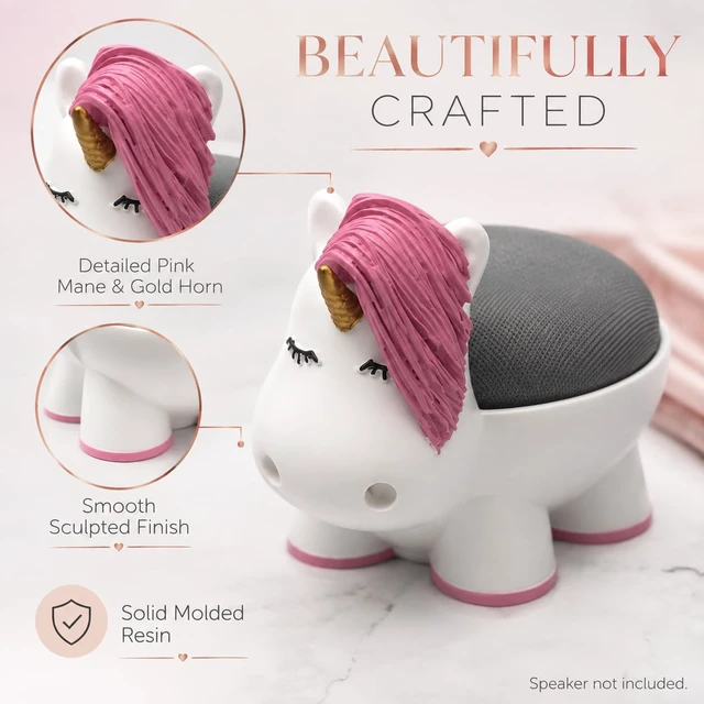 Alt view image 5 of 7 - Unicorn Google Home Mini Holder Stand Cute Animal Google Mini Accessories, Decorative Home Speaker Stand Compatible with Google Home Mini & Nest Mini (2nd Gen) Aesthetic Room Decor & Protective Base