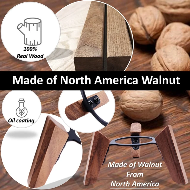 Alt view image 5 of 7 - Real Wood Stand for Homepod mini(2020 Released), Wooden Holder Tripod with Metal Frame,Safe Stable Mount with Anti-Slip Silicone pad Protects Home pod mini Speaker Well (Color:Walnut)