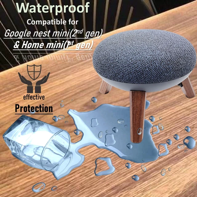 Alt view image 5 of 7 - Real Wood Holder Compatible for Google Home mini,nest mini(2nd gen),Small Secure Tripod Accessories for Speaker Better Sound,Sturdy Durable Stable Wooden Stand for Home mini Smart Speaker(Walnut)