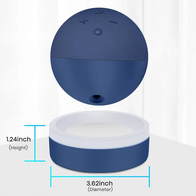 Alt view image 6 of 6 - Table Holder for Echo Dot 2026 New Model, Deep See Blue | Desktop Stand Mount for Echo Dot 5th Gen and 2026 New Model, Base Bracket with Light Guide, Built-in Cable Management