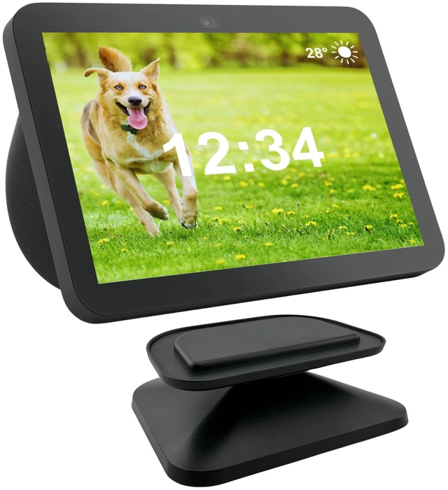 Main image of Adjustable Magnetic Stand Mount for Shw 8 3rd gen, Smart Display Stand Holder with 360 Degree Rotation, Swivel & Tilt Function, Anti-Slip Base - Black Compatible with iPhone 12 & newer models