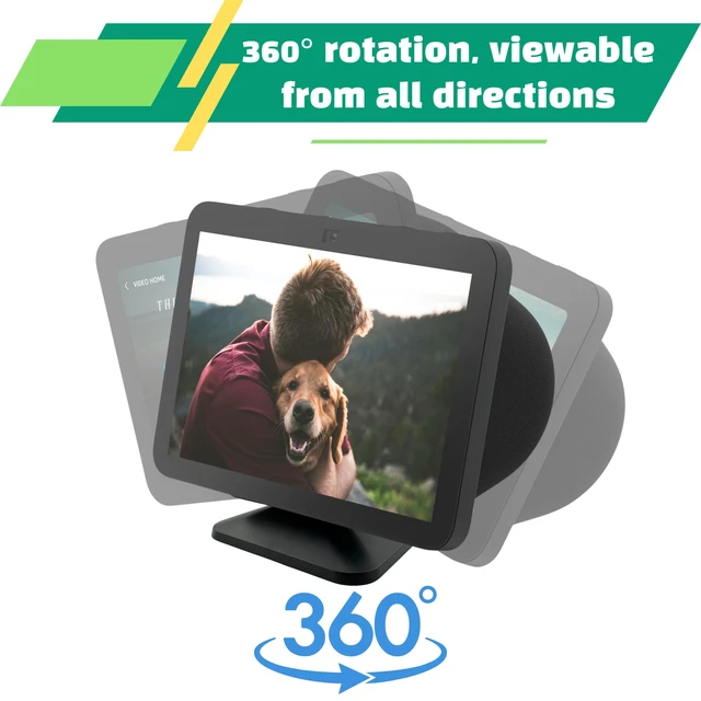 Alt view image 4 of 7 - Adjustable Magnetic Stand Mount for Shw 8 3rd gen, Smart Display Stand Holder with 360 Degree Rotation, Swivel & Tilt Function, Anti-Slip Base - Black Compatible with iPhone 12 & newer models