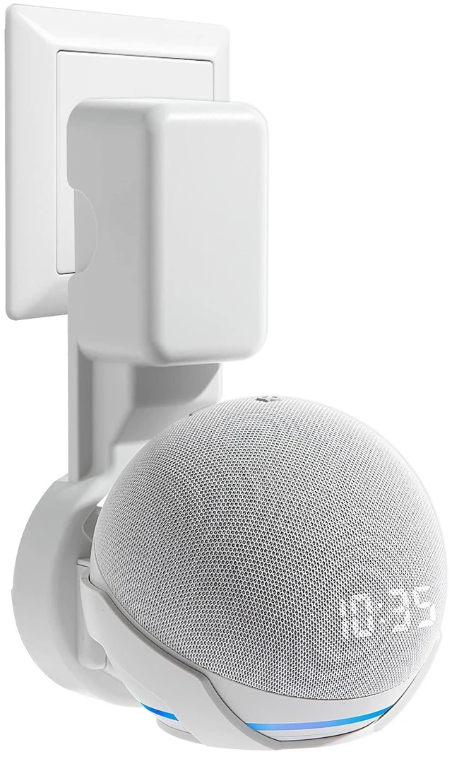 Main image of Wall Mount Holder for Echo Dot 4th/5th Generation(1 Pack, White) | Outlet Hanger for Echo Dot 4th/5th Gen, Smart Speaker Stand, Space-Saving Dot Accessories, Built-in Cable Management shelf
