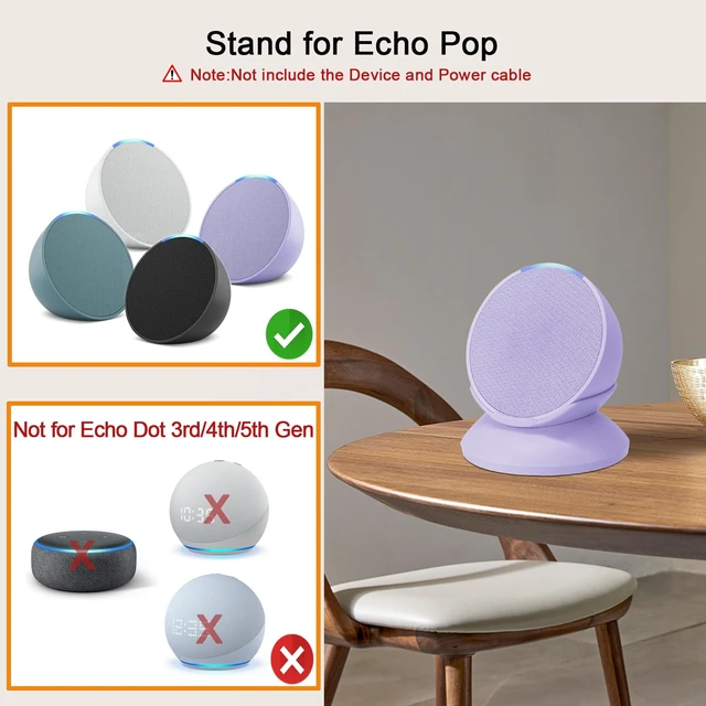 Alt view image 2 of 6 - Stand for Echo Pop - Desktop Holder Mount,Built-in Cable Management,Lavender Bloom