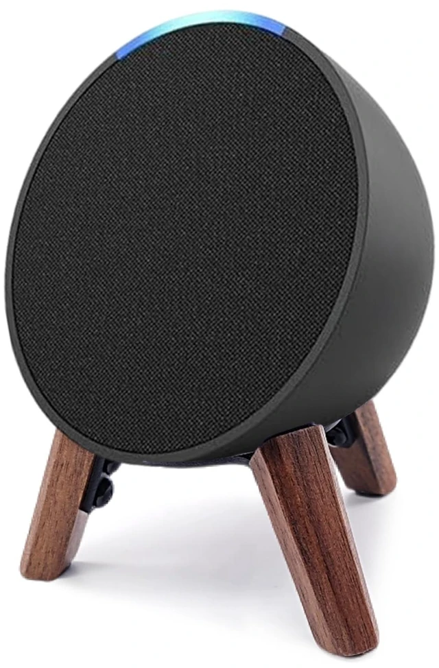 Main image of Real Wood Stand for Echo Pop Speaker, Tripod Accessories Holder, Walnut