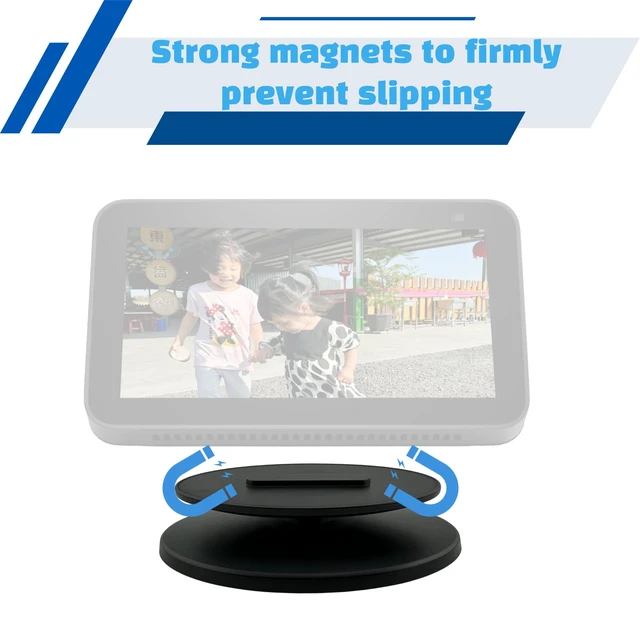 Alt view image 3 of 7 - Smart Display Stand for Show 5 & Show 8 (1st Gen & 2nd Gen) - Adjustable Magnetic Stand Mount with 360 Degree Rotation, Tilt Function and Anti-Slip Base, Compatible with iPhone Models (Black)
