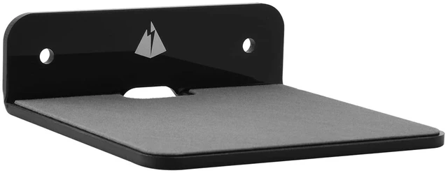 Main image of Small Wall Shelf Speaker Stand, Mount for Webcam, Cell Phones, Mesh Router, Display Shelf Acrylic (Black)