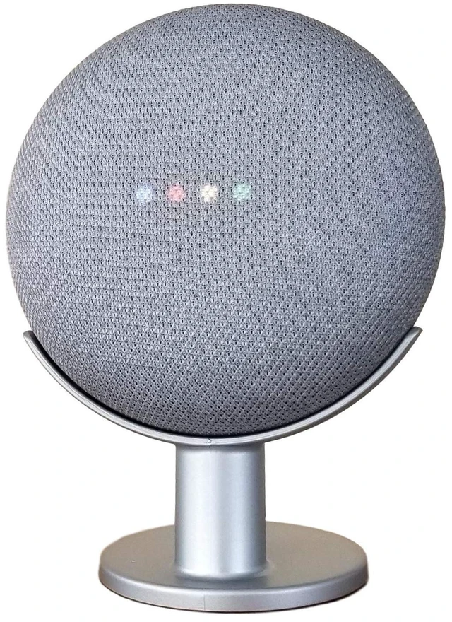 Main image of Google Nest Mini & Home Mini Pedestal Stand | Fits Nest Mini 2nd Gen & Home Mini 1st Gen | Silver
