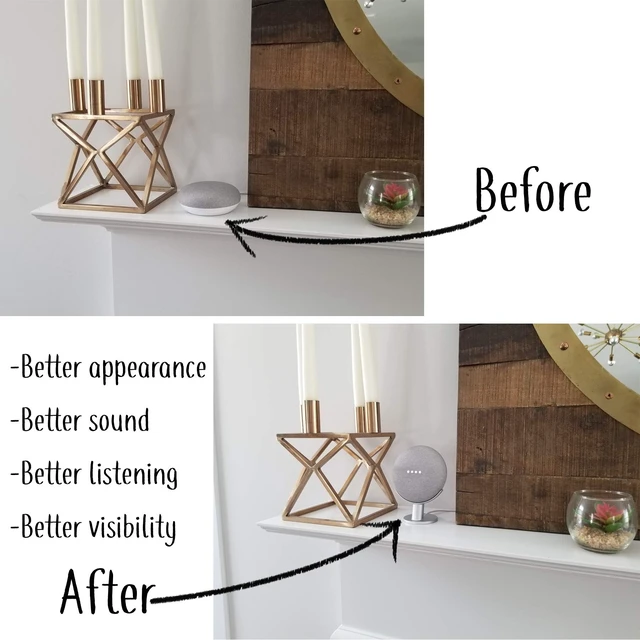 Alt view image 3 of 7 - Google Nest Mini & Home Mini Pedestal Stand | Fits Nest Mini 2nd Gen & Home Mini 1st Gen | Silver