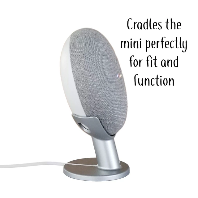 Alt view image 5 of 7 - Google Nest Mini & Home Mini Pedestal Stand | Fits Nest Mini 2nd Gen & Home Mini 1st Gen | Silver