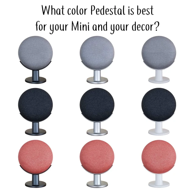 Alt view image 7 of 7 - Google Nest Mini & Home Mini Pedestal Stand | Fits Nest Mini 2nd Gen & Home Mini 1st Gen | Silver