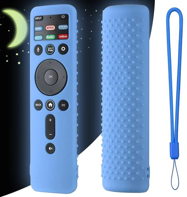 Main image of Silicone Cover for VIZIO XRT260 Smart TV Remote - Case with Lanyard (Glow Blue)