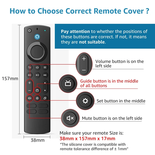 Alt view image 2 of 7 - (2pcs) Silicone Remote Cover for Firetv 4K Max (2nd)/ Insignia/Pioneer/Toshiba/Omni (QLED) Series, Anti-Slip Protective Case with Same Color Lanyard (Blue&Red)