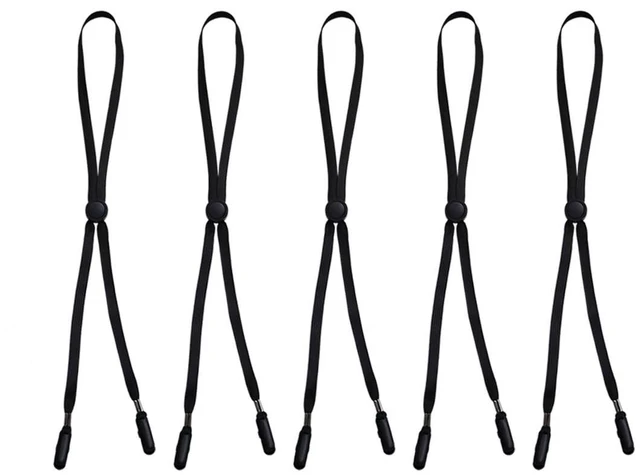 Main image of 5 Pcs Adjustable Hat Strap Clips, Hat Chin Cord, Anti-Lost Cap Strap Clips | for Golfing, Fishing, Boating, Sailing (Black)