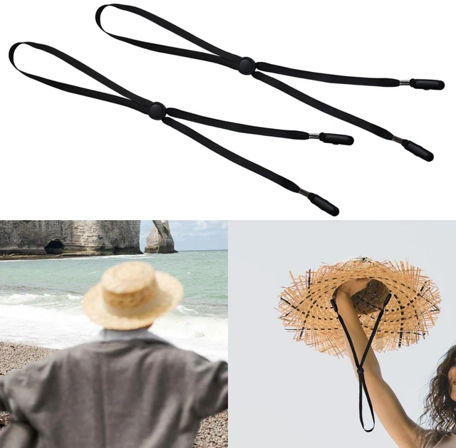 Alt view image 2 of 7 - 5 Pcs Adjustable Hat Strap Clips, Hat Chin Cord, Anti-Lost Cap Strap Clips | for Golfing, Fishing, Boating, Sailing (Black)