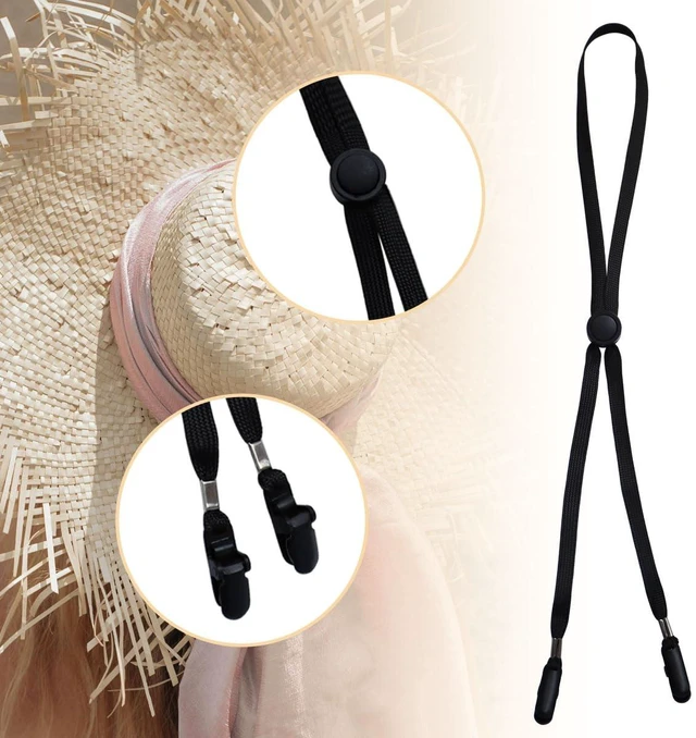 Alt view image 4 of 7 - 5 Pcs Adjustable Hat Strap Clips, Hat Chin Cord, Anti-Lost Cap Strap Clips | for Golfing, Fishing, Boating, Sailing (Black)