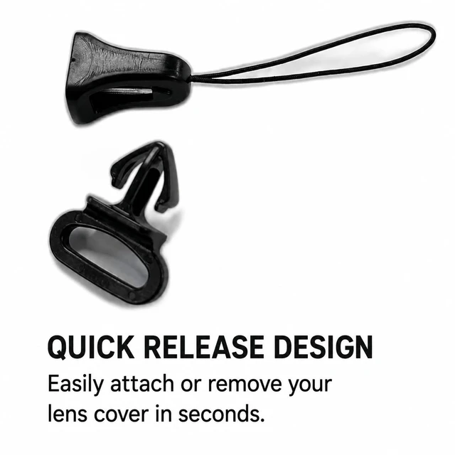 Alt view image 6 of 7 - Binocular Lens Cap Cover Attachment Hardware | Quick Release Clip Cord | Durable Cord Loop & Hardware | Secure Lens Cap | Easy Install, No-Tie Installation | Replacement | Quick Detach