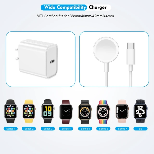 Alt view image 7 of 7 - Fast Charger for Apple Watch Charger, USB C iPhone Watch Charger Plug Adapter & Long 6.6FT iWatch Portable Wireless Fast Charging Cable Cord Compatible with Apple Watch Series 10/9/8/7/SE/6/5/4/3/2/1