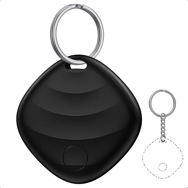 Main image of Key Finder, Works with Apple Find My, Bluetooth Tracker, Black 1 Pack | Works with Apple Find My (iOS only), 400ft range, 80dB loud ring, IP67 waterproof smart item locator for keys and wallet.