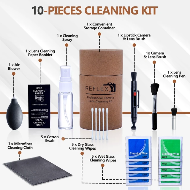 Alt view image 2 of 7 - Professional 19 in 1 Camera Cleaning Kit, Camera Lens Cleaning Kit with Lens Pen, Air/Dust Blower, Microfiber Lens Cloth, Sensor Cleaning Swabs, Lens Solution & Handy Storage Container