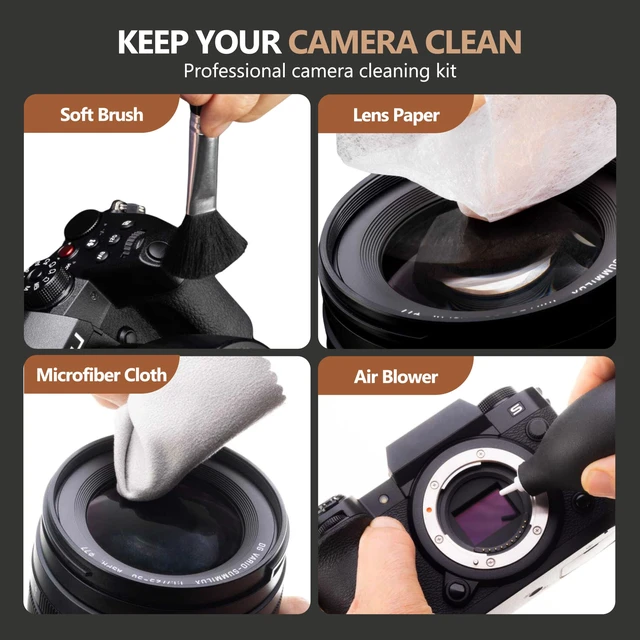 Alt view image 6 of 7 - Professional 19 in 1 Camera Cleaning Kit, Camera Lens Cleaning Kit with Lens Pen, Air/Dust Blower, Microfiber Lens Cloth, Sensor Cleaning Swabs, Lens Solution & Handy Storage Container