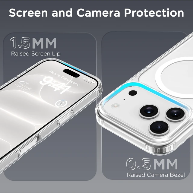 Alt view image 6 of 7 - Magnetic Case for iPhone 18 Pro Max/17 Pro Max 6.9 inch, Clear | Compatible with MagSafe & Magnetic Car Phone Mount, Not Yellowing, Anti-Scratch