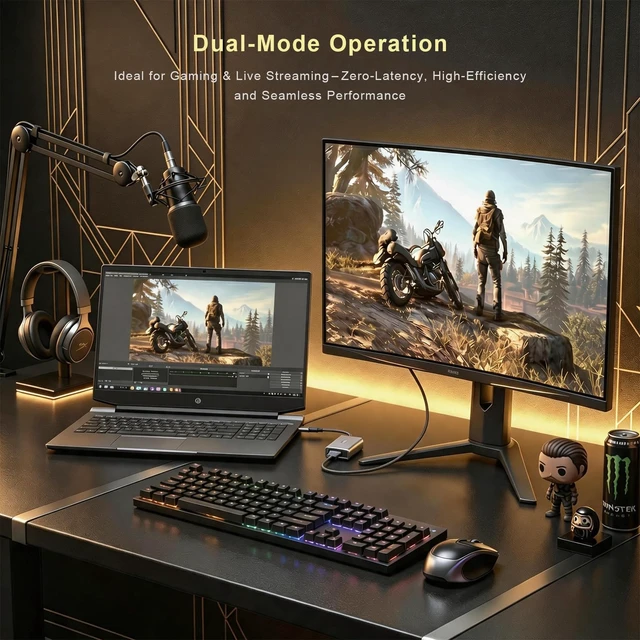 Alt view image 3 of 5 - 4k & 1080P 60FPS Video Capture Card,4K@30Hz Input HDMI to USB-C Video Capture Card,HDMI to USB 2.0,Compatible with Switch/PS4/PS5/ OBS/MacBook/Camera Silver
