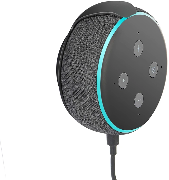 Main image of Echo Dot Wall Mount Holder for 3rd Generation, Built-in Cable Management Space-Saving Accessories for Dot(3rd Gen) Smart Speakers, with Sticking Tape and Drill Nail-Black