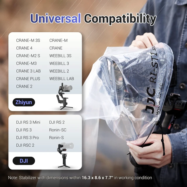 Alt view image 2 of 7 - 2PCS Clear Stabilizer Rain Cover for RS 4 Pro RS 4 3 Mini Gimbal Stabilizer | Waterproof,PE Material,Dust-Proof,Below 16.3x8.6x7.7,for RS4 RS3 Mini Pro RSC 2 RS2,Ronin-SC S Weebill 3S Crane M2S & More