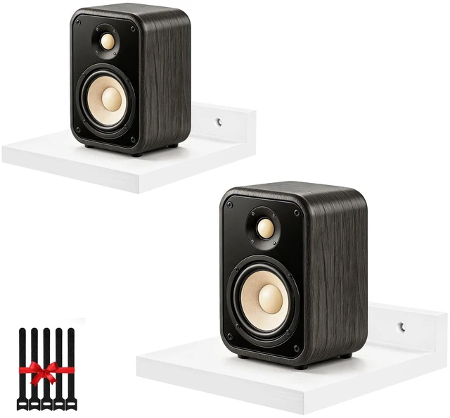 Main image of Surround Sound Speaker Stand, Set of 2 Universal Small Speaker Mount Speaker Shelf for Samsung, Roku, Sony, JBL, Vizio, LG