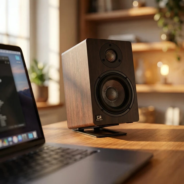 Alt view image 5 of 6 - Tilted Desktop Speaker Stands for Computer Speakers, Small to Medium Speakers and Studio Monitors, Metal Speaker Stand Pair, Black
